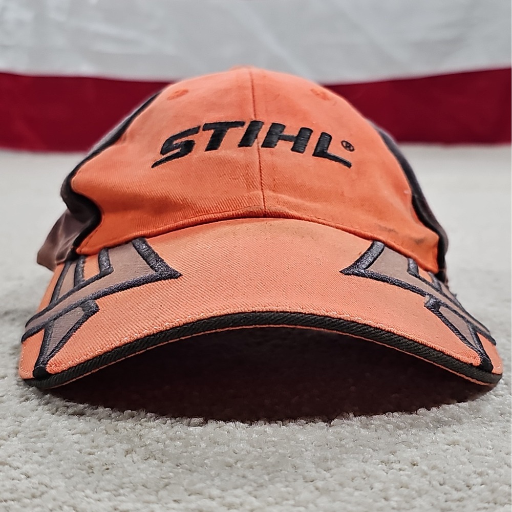 STIHL Outfitters Black Orange Logo Hat Cap Power Tools Chainsaws Lawn Care